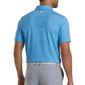 Katana Golf Mens Palm Print Polo - Light Blue
