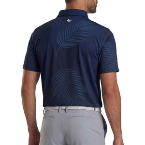 Katana Golf Mens Palm Print Polo - Navy
