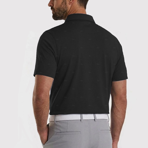 Katana Golf Mens Monogram Printed Polo - Black