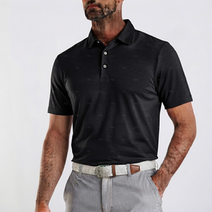 Katana Golf Mens Monogram Printed Polo - Black