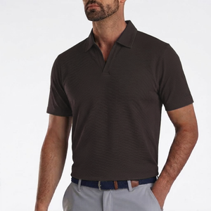 Katana Golf Mens V-Neck Polo - Brown