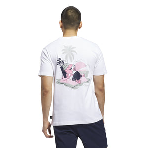 Adidas Golf Chip In Paradise Graphic T-Shirt - White