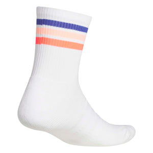Adidas 3-Stripe Half Crew Socks - White/Dual Indigo