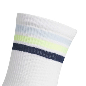 Adidas 3-Stripe Half Crew Socks - White/Crystal Sky