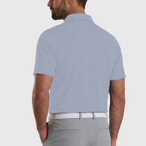 Katana Golf Mens Monogram Printed Polo - Light Grey