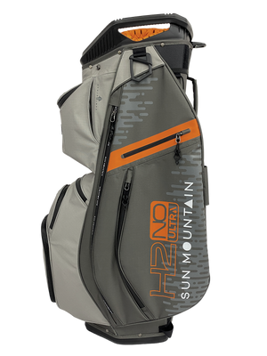 Sun Mountain H2NO ULTRA 14-Way Cart Bag - Titanium/Grey/Orange