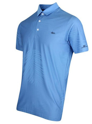 Katana Golf Mens Palm Print Polo - Light Blue