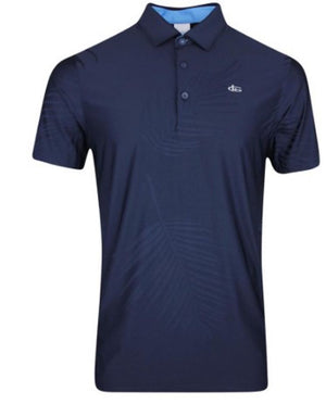 Katana Golf Mens Palm Print Polo - Navy