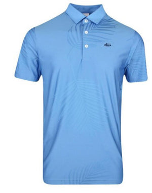 Katana Golf Mens Palm Print Polo - Light Blue
