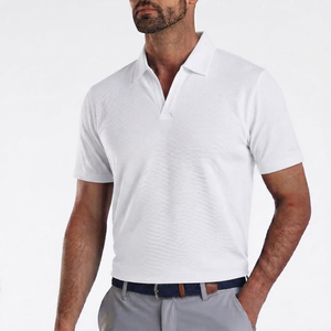 Katana Golf Mens V-Neck Polo - White